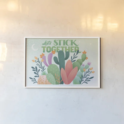 Cactus Garden I by Gia Graham. shown as a paper print in a white frame. Available as a archival giclee rolled canvas, fine art paper, or poster print. SKU 87267i.