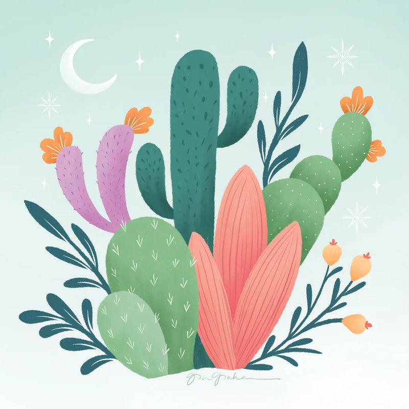 Cactus Garden II by Gia Graham. SKU 87268a. Archival Giclee Fine art print for wall decor.