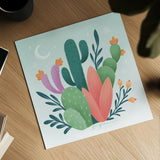 Cactus Garden II by Gia Graham. Shown as a detailed flat fine art print, highlighting archival giclee quality. Available as an archival giclee rolled canvas, fine art paper, or poster print. SKU 87268a.
