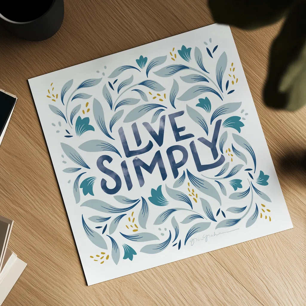 Calm Words I by Gia Graham. Shown as a detailed flat fine art print, highlighting archival giclee quality. Available as an archival giclee rolled canvas, fine art paper, or poster print. SKU 68012a.