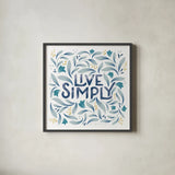 Calm Words I by Gia Graham. Shown in a sleek black glass frame for a contemporary gallery look. Available as an archival giclee rolled canvas, fine art paper, or poster print. SKU 68012a.