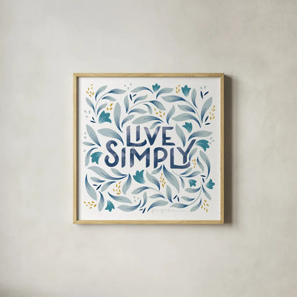 Calm Words I by Gia Graham. Shown in a natural wood glass frame for a timeless modern aesthetic. Available as an archival giclee rolled canvas, fine art paper, or poster print. SKU 68012a.