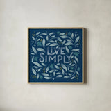 Calm Words I Dark by Gia Graham. Shown in a natural wood glass frame for a timeless modern aesthetic. Available as an archival giclee rolled canvas, fine art paper, or poster print. SKU 68014a.