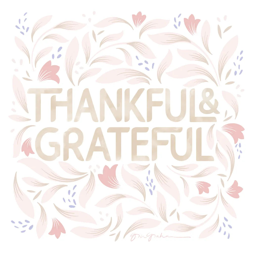 Calm Words I Thankful Blush by Gia Graham. SKU 72735a. Archival Giclee Fine art print for wall decor.