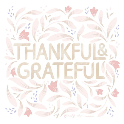 Calm Words I Thankful Blush by Gia Graham. SKU 72735a. Archival Giclee Fine art print for wall decor.