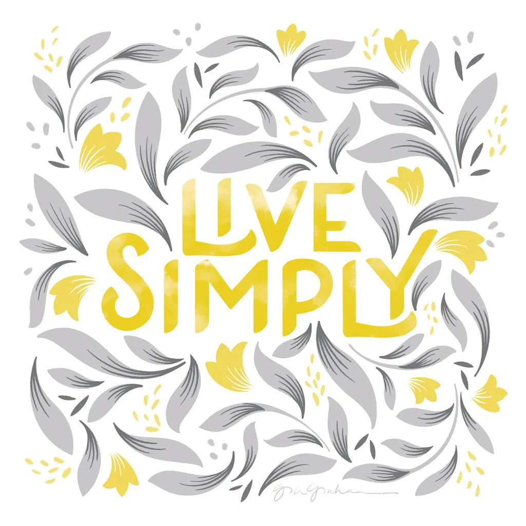 Calm Words I Yellow Gray by Gia Graham. SKU 68681a. Archival Giclee Fine art print for wall decor.