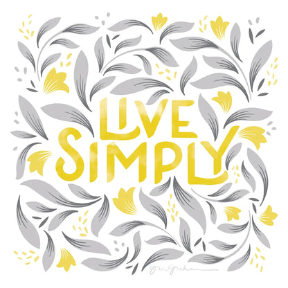 Calm Words I Yellow Gray by Gia Graham. SKU 68681a. Archival Giclee Fine art print for wall decor.