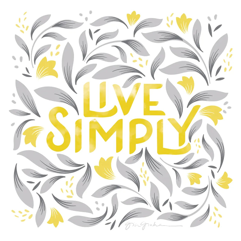 Calm Words I Yellow Gray by Gia Graham. SKU 68681a. Archival Giclee Fine art print for wall decor.