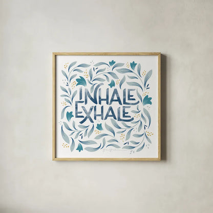 Calm Words II by Gia Graham. Shown in a natural wood glass frame for a timeless modern aesthetic. Available as an archival giclee rolled canvas, fine art paper, or poster print. SKU 68013a.