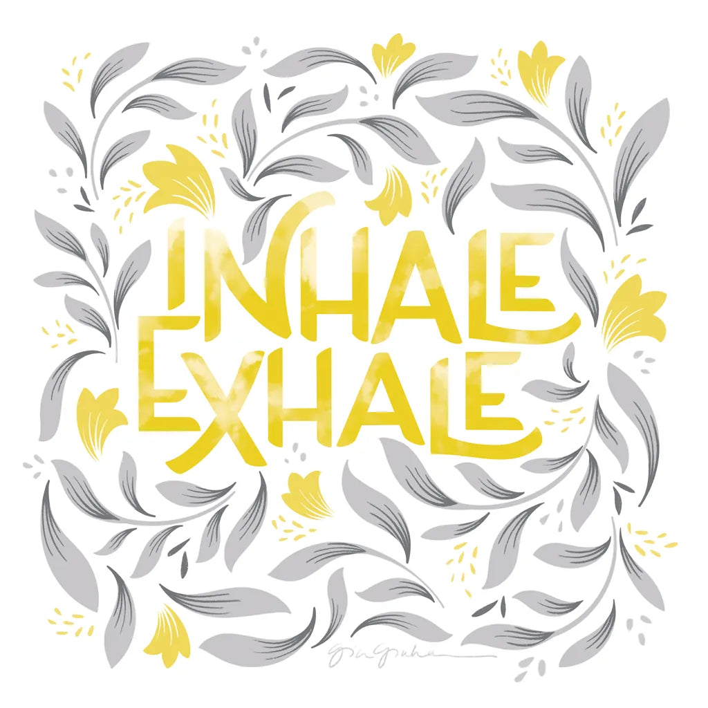 Calm Words II Yellow Gray by Gia Graham. SKU 68682a. Archival Giclee Fine art print for wall decor.