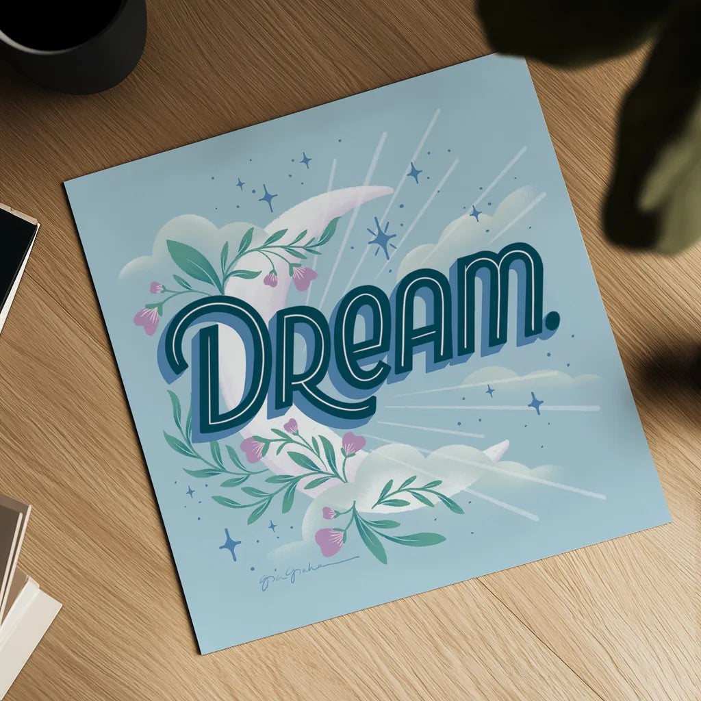 Celestial Dreams I by Gia Graham. Shown as a detailed flat fine art print, highlighting archival giclee quality. Available as an archival giclee rolled canvas, fine art paper, or poster print. SKU 92929a.