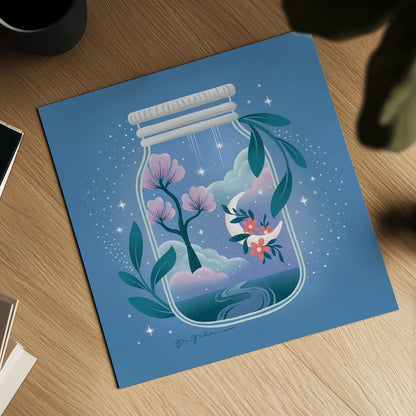 Celestial Dreams II by Gia Graham. Shown as a detailed flat fine art print, highlighting archival giclee quality. Available as an archival giclee rolled canvas, fine art paper, or poster print. SKU 92930a.