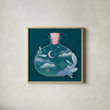 Celestial Dreams III by Gia Graham. Shown in a natural wood glass frame for a timeless modern aesthetic. Available as an archival giclee rolled canvas, fine art paper, or poster print. SKU 92931a.