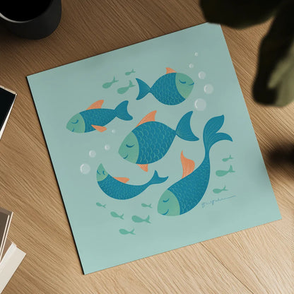 Cool School I by Gia Graham. Shown as a detailed flat fine art print, highlighting archival giclee quality. Available as an archival giclee rolled canvas, fine art paper, or poster print. SKU 82543a.