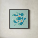 Cool School I by Gia Graham. Shown in a sleek black glass frame for a contemporary gallery look. Available as an archival giclee rolled canvas, fine art paper, or poster print. SKU 82543a.