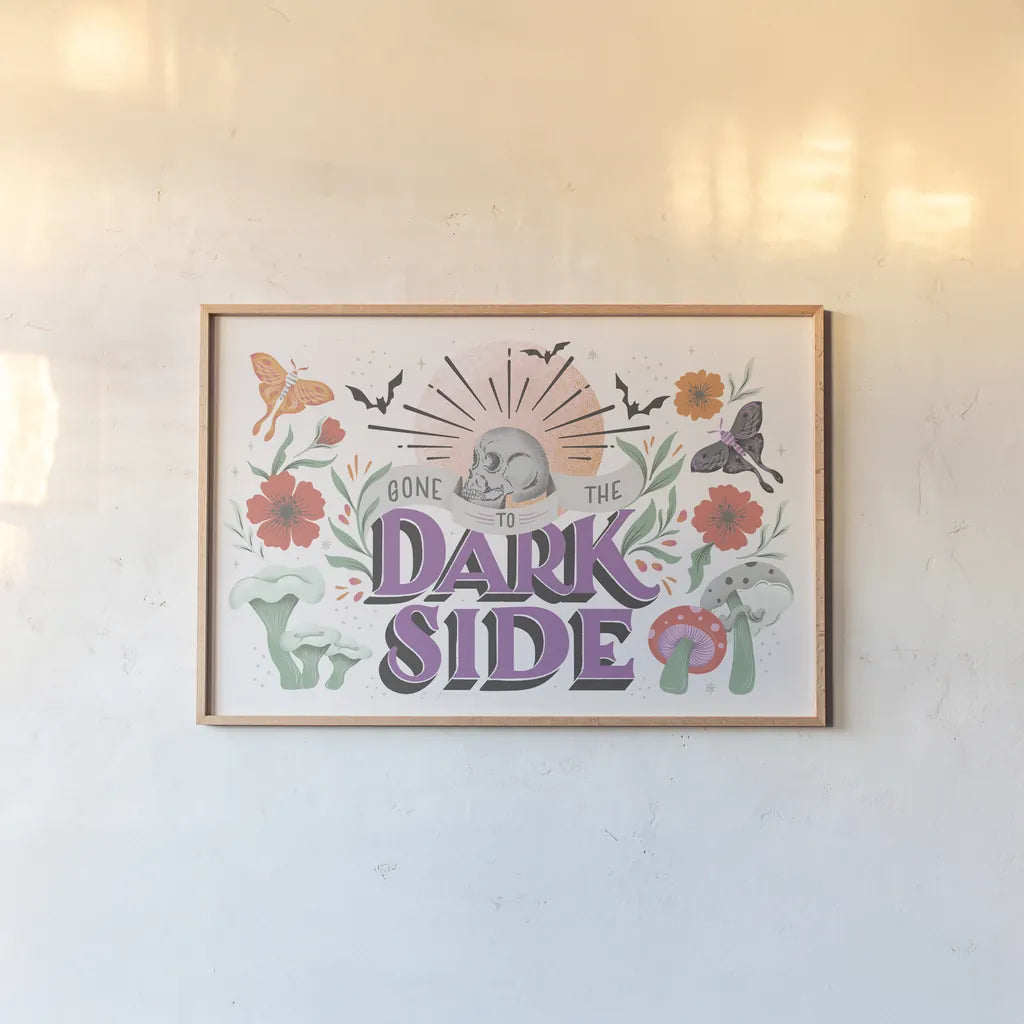 Dark Side I by Gia Graham. shown as a paper print in a natural frame. Available as a archival giclee rolled canvas, fine art paper, or poster print. SKU 81625i.