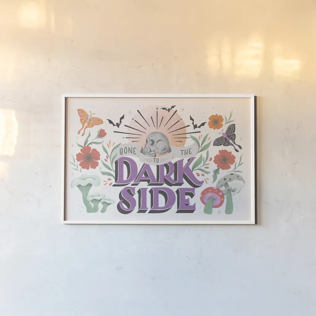 Dark Side I by Gia Graham. shown as a paper print in a white frame. Available as a archival giclee rolled canvas, fine art paper, or poster print. SKU 81625i.