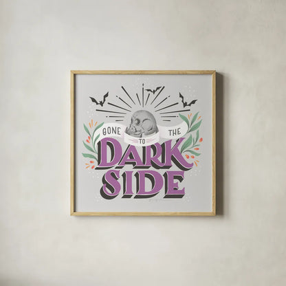 Dark Side II by Gia Graham. Shown in a natural wood glass frame for a timeless modern aesthetic. Available as an archival giclee rolled canvas, fine art paper, or poster print. SKU 81626a.