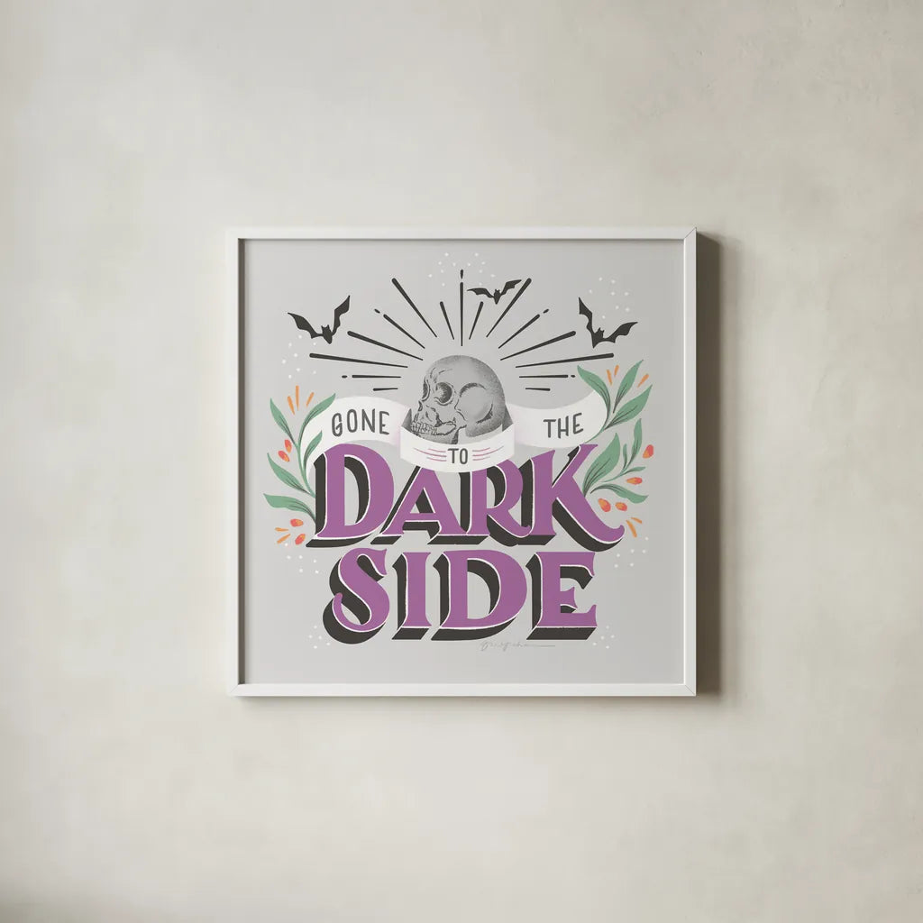 Dark Side II by Gia Graham. Shown in a crisp white glass frame for a clean and minimalist style. Available as an archival giclee rolled canvas, fine art paper, or poster print. SKU 81626a.