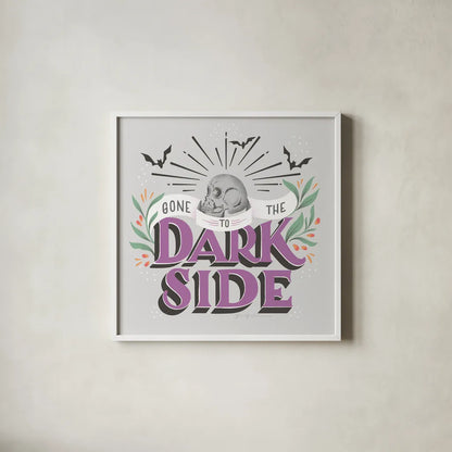 Dark Side II by Gia Graham. Shown in a crisp white glass frame for a clean and minimalist style. Available as an archival giclee rolled canvas, fine art paper, or poster print. SKU 81626a.