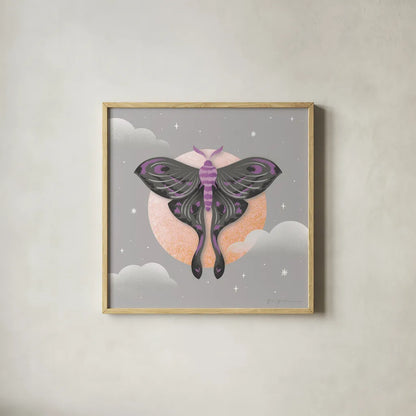 Dark Side III by Gia Graham. Shown in a natural wood glass frame for a timeless modern aesthetic. Available as an archival giclee rolled canvas, fine art paper, or poster print. SKU 81627a.