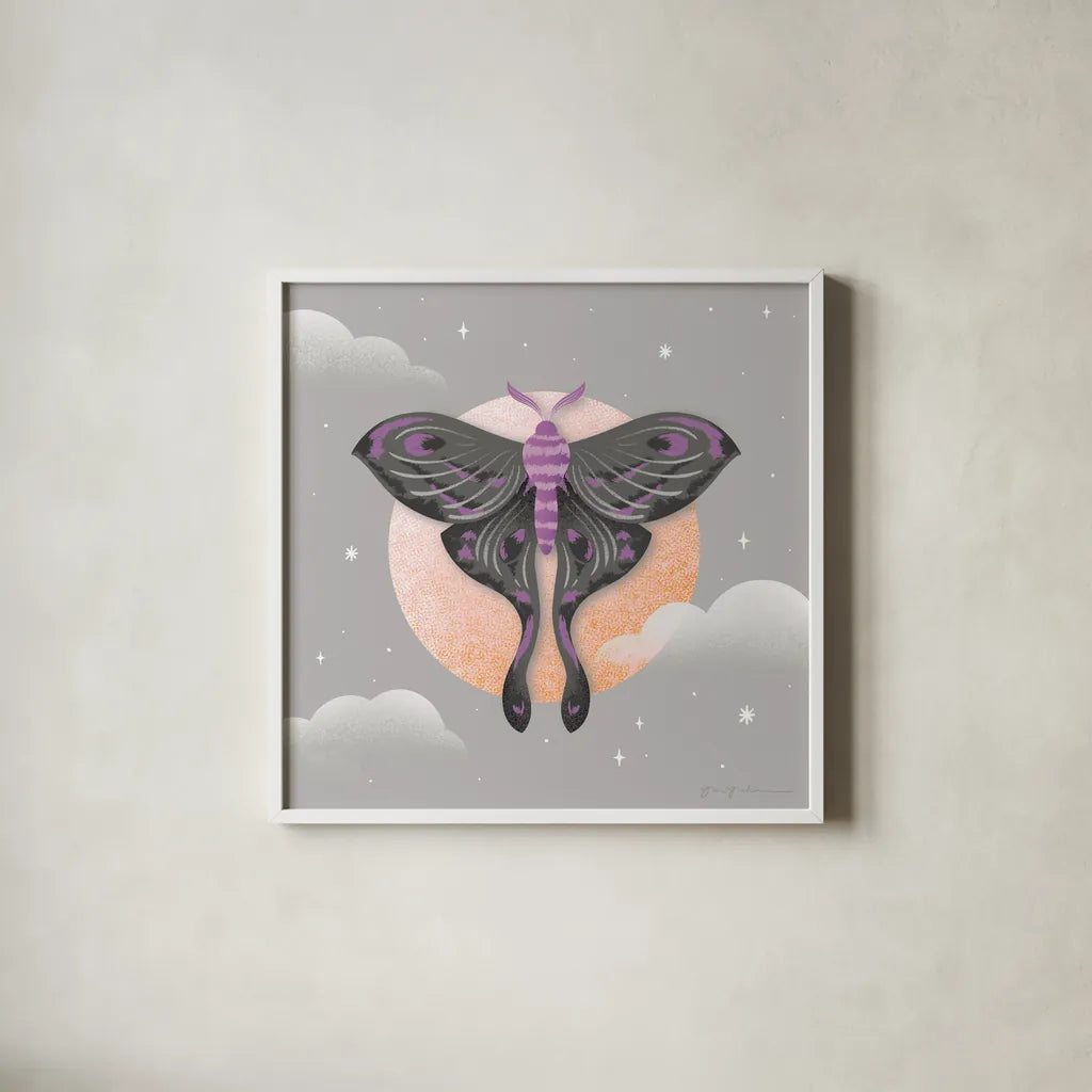 Dark Side III by Gia Graham. Shown in a crisp white glass frame for a clean and minimalist style. Available as an archival giclee rolled canvas, fine art paper, or poster print. SKU 81627a.