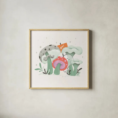 Dark Side IV by Gia Graham. Shown in a natural wood glass frame for a timeless modern aesthetic. Available as an archival giclee rolled canvas, fine art paper, or poster print. SKU 81628a.