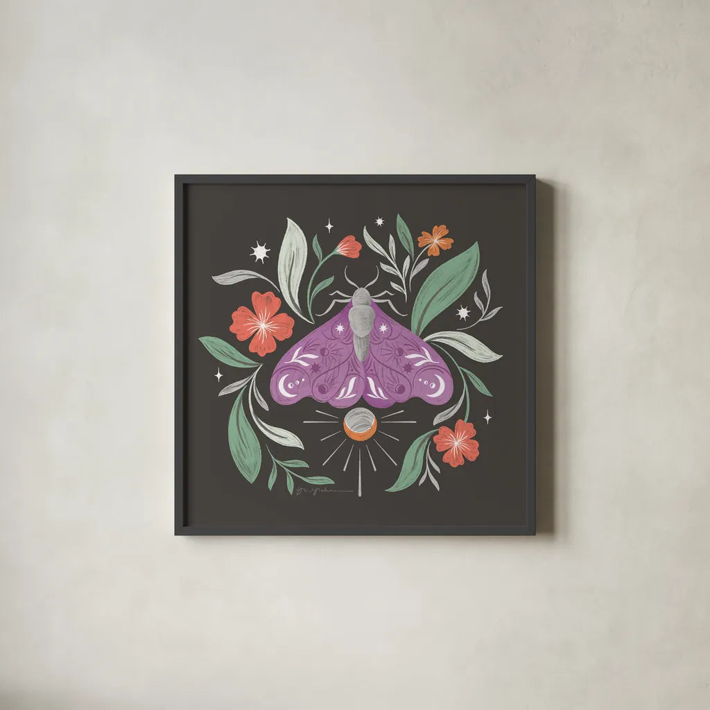 Dark Side V by Gia Graham. Shown in a sleek black glass frame for a contemporary gallery look. Available as an archival giclee rolled canvas, fine art paper, or poster print. SKU 81629a.