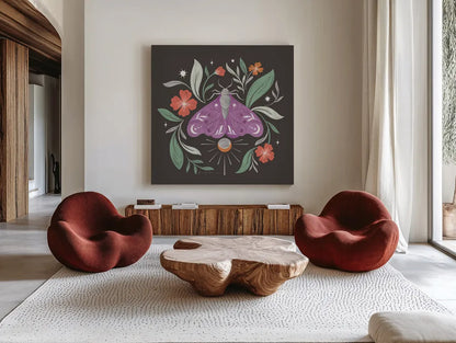 Dark Side V by Gia Graham. Shown as extra-large giant wall art in a modern living room. Available as an archival giclee rolled canvas, fine art paper, or poster print. SKU 81629a.
