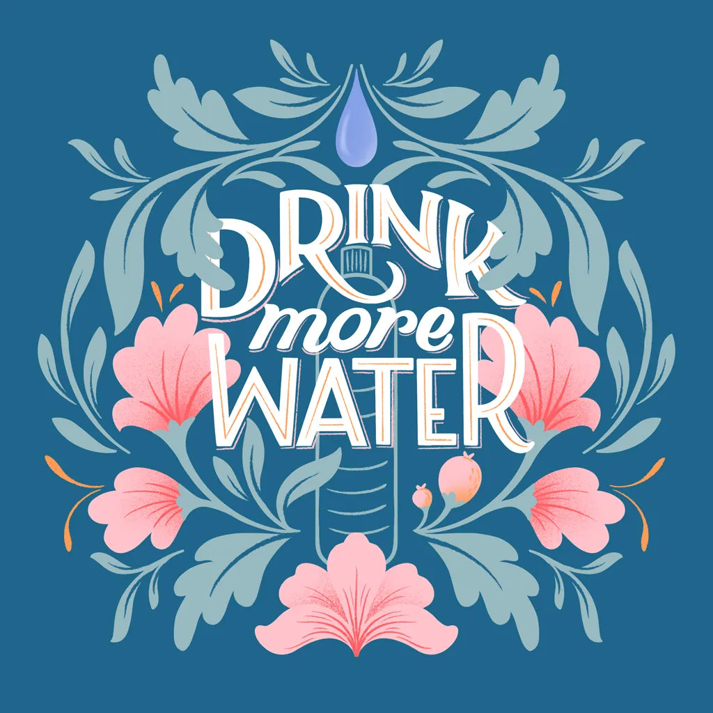 Drink More Water I by Gia Graham. SKU 75355a. Archival Giclee Fine art print for wall decor.