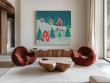 Falala IV by Gia Graham. Shown as extra-large giant wall art in a modern living room. Available as an archival giclee rolled canvas, fine art paper, or poster print. SKU 79024a.