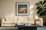 Fall Magic IV by Gia Graham. Displayed in a glass frame with matte in a clean modern living room. Available as an archival giclee rolled canvas, fine art paper, or poster print. SKU 93626a.