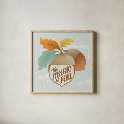 Fall Magic V by Gia Graham. Shown in a natural wood glass frame for a timeless modern aesthetic. Available as an archival giclee rolled canvas, fine art paper, or poster print. SKU 93627a.