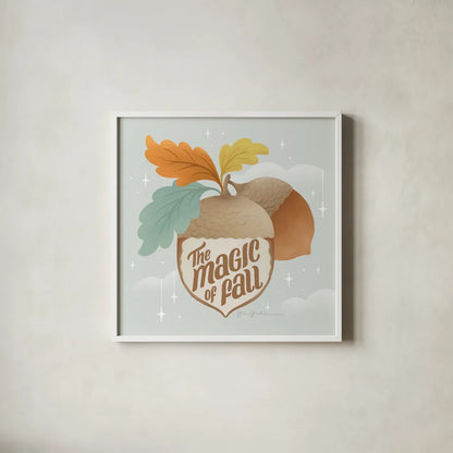 Fall Magic V by Gia Graham. Shown in a crisp white glass frame for a clean and minimalist style. Available as an archival giclee rolled canvas, fine art paper, or poster print. SKU 93627a.