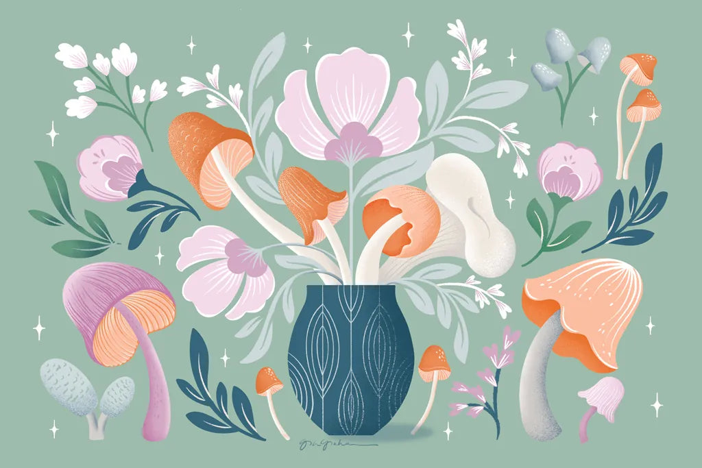 Fantastic Fungi I by Gia Graham. SKU 83681i. Archival Giclee Fine art print for wall decor.