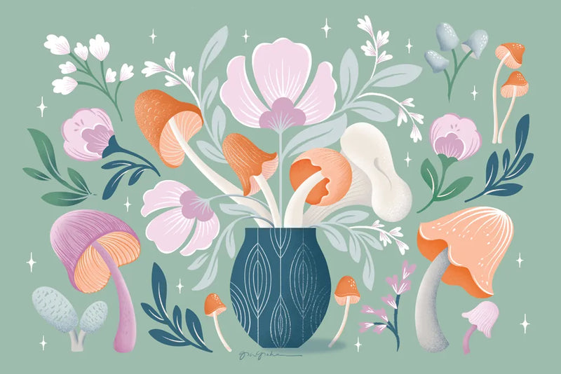 Fantastic Fungi I by Gia Graham. SKU 83681i. Archival Giclee Fine art print for wall decor.