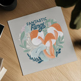 Fantastic Fungi III by Gia Graham. Shown as a detailed flat fine art print, highlighting archival giclee quality. Available as an archival giclee rolled canvas, fine art paper, or poster print. SKU 83683a.