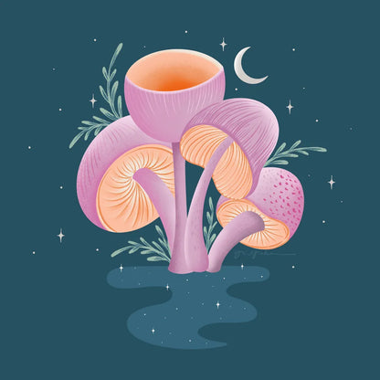 Fantastic Fungi V by Gia Graham. SKU 83685a. Archival Giclee Fine art print for wall decor.