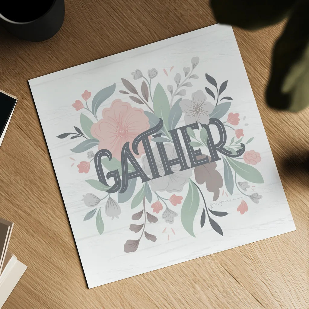 Farmhouse Floral I by Gia Graham. Shown as a detailed flat fine art print, highlighting archival giclee quality. Available as an archival giclee rolled canvas, fine art paper, or poster print. SKU 68796a.