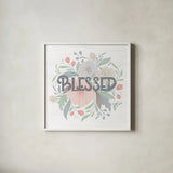 Farmhouse Floral II by Gia Graham. Shown in a crisp white glass frame for a clean and minimalist style. Available as an archival giclee rolled canvas, fine art paper, or poster print. SKU 68797a.