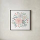 Farmhouse Floral IV by Gia Graham. Shown in a sleek black glass frame for a contemporary gallery look. Available as an archival giclee rolled canvas, fine art paper, or poster print. SKU 68799a.
