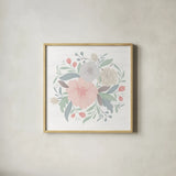 Farmhouse Floral IV by Gia Graham. Shown in a natural wood glass frame for a timeless modern aesthetic. Available as an archival giclee rolled canvas, fine art paper, or poster print. SKU 68799a.