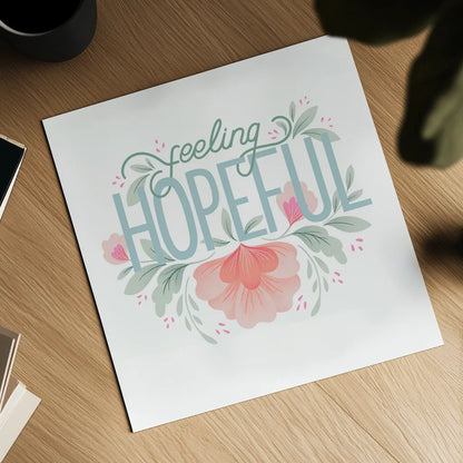 Feeling Hopeful I by Gia Graham. Shown as a detailed flat fine art print, highlighting archival giclee quality. Available as an archival giclee rolled canvas, fine art paper, or poster print. SKU 75357a.