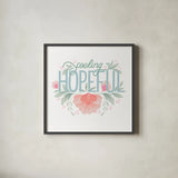 Feeling Hopeful I by Gia Graham. Shown in a sleek black glass frame for a contemporary gallery look. Available as an archival giclee rolled canvas, fine art paper, or poster print. SKU 75357a.