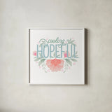 Feeling Hopeful I by Gia Graham. Shown in a crisp white glass frame for a clean and minimalist style. Available as an archival giclee rolled canvas, fine art paper, or poster print. SKU 75357a.