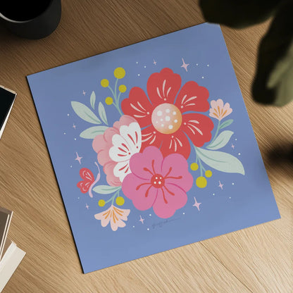 Floral Bouquet I by Gia Graham. Shown as a detailed flat fine art print, highlighting archival giclee quality. Available as an archival giclee rolled canvas, fine art paper, or poster print. SKU 75088a.