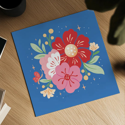 Floral Bouquet I Bright by Gia Graham. Shown as a detailed flat fine art print, highlighting archival giclee quality. Available as an archival giclee rolled canvas, fine art paper, or poster print. SKU 79550a.