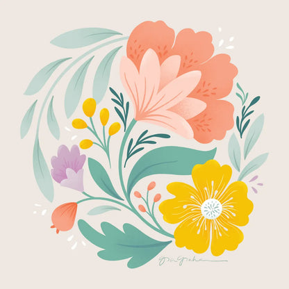 Floral Study I by Gia Graham. SKU 73722a. Archival Giclee Fine art print for wall decor.