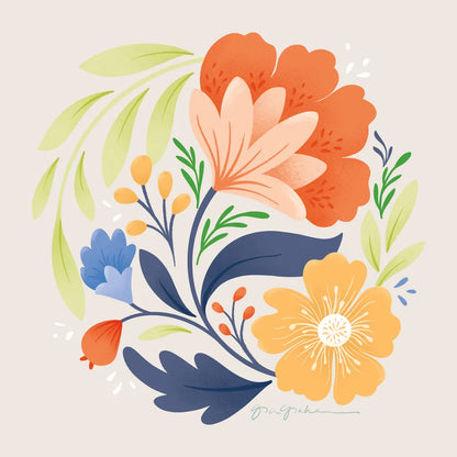 Floral Study I Bright by Gia Graham. SKU 79544a. Archival Giclee Fine art print for wall decor.