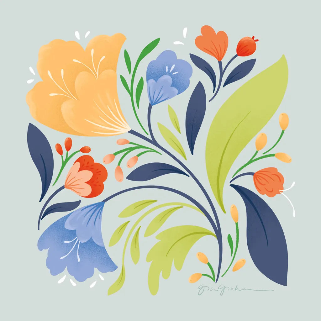 Floral Study II Bright by Gia Graham. SKU 79545a. Archival Giclee Fine art print for wall decor.